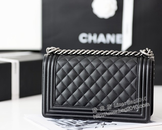 Chanel專櫃新款歐洲原廠Haas正品牛皮手袋女包 67086中號 香奈兒純原廠boy經典款鏈條包 djc4870